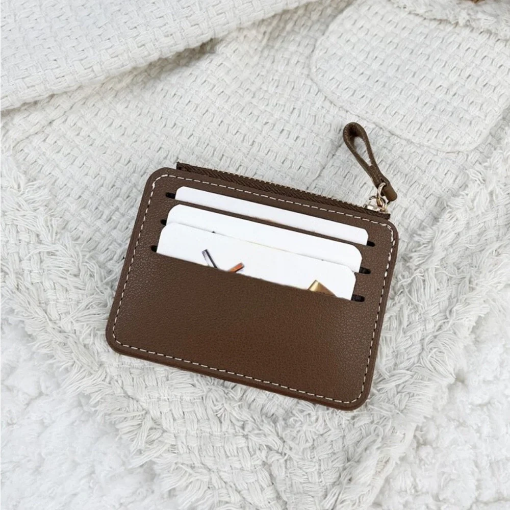 ⚠️Clearance Small & Slim Coffee Brown Wallet / Cardholder - Picture 3 of 4